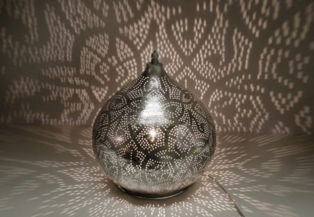 Orientalische filigrane Tischlampe | Silber Marokkanische Lampe Arabische Lampen Östliches Interieur