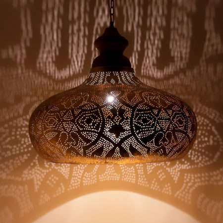 Filigrane Hängelampe | Marokkanische Lampe Orientalische Lampen Weinlesegold