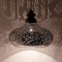Orientalische Hängelampe im filigranen Stil | Arabische Lampen Metall Lochmuster