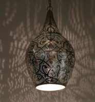 Orientalische Hängelampe | Marokkanische Lampen Filigran | Silber Orientalische Lampen Kostenlose Lieferung Wartungsfrei