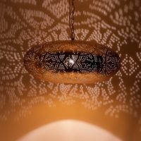 Orientalische Hängelampe | Marokkanische Lampe Filigran | Gold Arabische Lampen