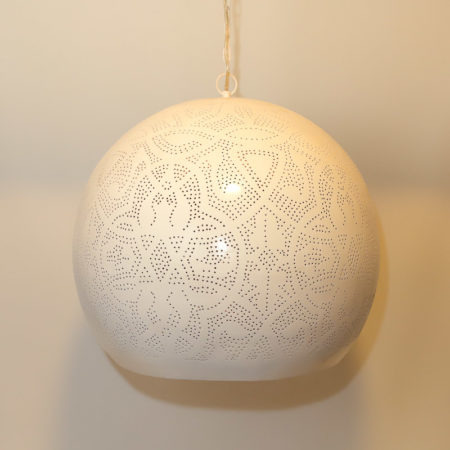 Oosterse lamp | Marokkaanse hanglamp | Gaatjes lamp | Metaal | Wit goud | Oosterse lampen