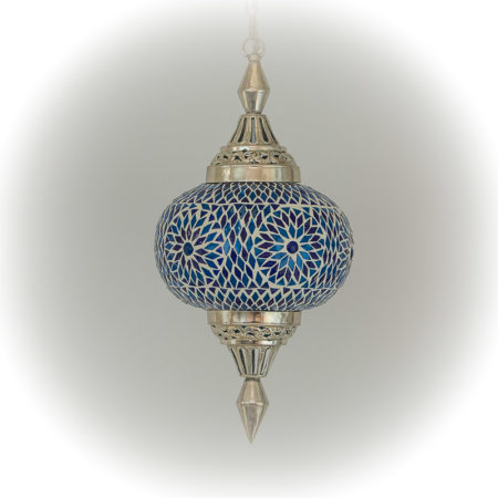 Oosterse hanglamp | Blauw mozaïek | Marokkaanse lamp | Lantaarn