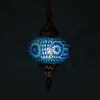 Orientalische Hängelampe | Mosaik | Blau Marokkanische Lampe Laterne