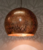 Orientalische Lampe Vintage Kupfer Filigrane Leuchte | Orientalische Lampen Marokkanische Hängelampe Metall Löcher Lampe