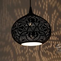 Orientalische Lampe filigran moderne orientalische Lampen arabische filigrane schwarze silberne Stimmungsbeleuchtung