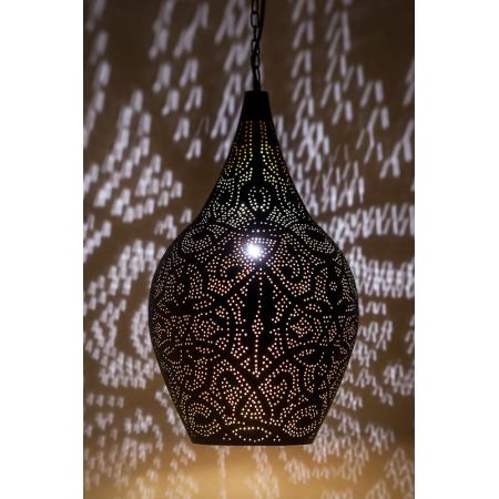 Orientalische Lampe Marokkanische Lampen Arabische Hängelampe | Filigran | Schwarzes Vintage Gold Metall Orientalische Lampen