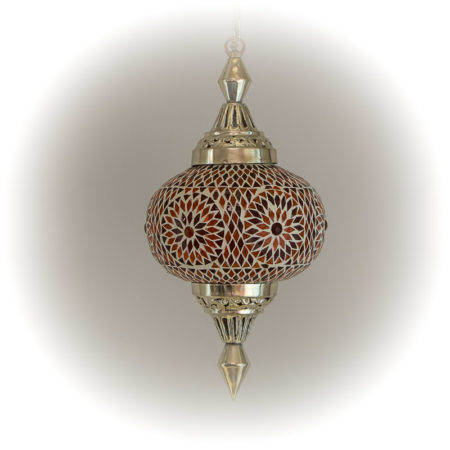 Mozaiek hanglamp pompoen rood oranje | Oosterse lampen | Marokkaanse lamp