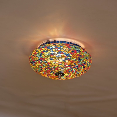 Orientalische Mosaiklampen sorgen für eine besondere orientalische Atmosphäre. Diese wunderschöne orientalische Deckenlampe ist die Mosaiklampe im Multicolour Flower Design.