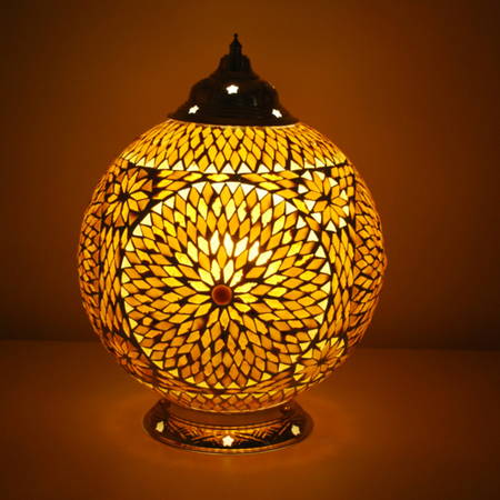 Orientalische Tischlampe mit braun beige Glasmosaik Arabische Tischlampen große Sammlung von orientalischen Lampen online marokkanische Lampe