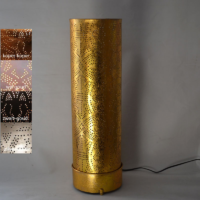 Orientalische Stehleuchte filigran | Marokkanische Lampen Metall Lochmuster Gold