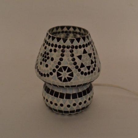Marokkaanse tafellamp | Oosterse lampen | Mozaiek | Zwart wit | Arabisch interieur | Online