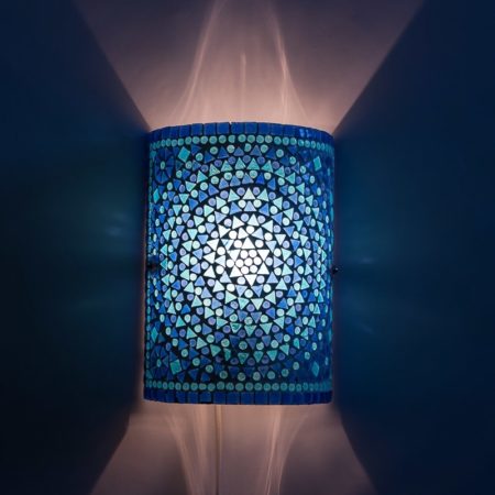 Blau | Orientalisch | Wandleuchte | Mosaik | Zylinder