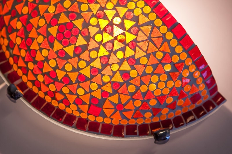 Oosterse|Wandlamp|Mozaiek|Rood|Oranje