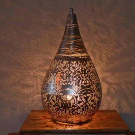 Orientalische Tischlampe | Filigran | Silber Thread | Marokkanische Lampe