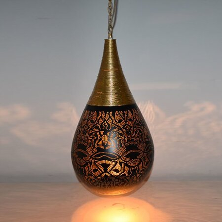 Orientalische Hängelampe Drop & Wire Schwarzgold | Orientalische lampen | | Arabische Lampe
