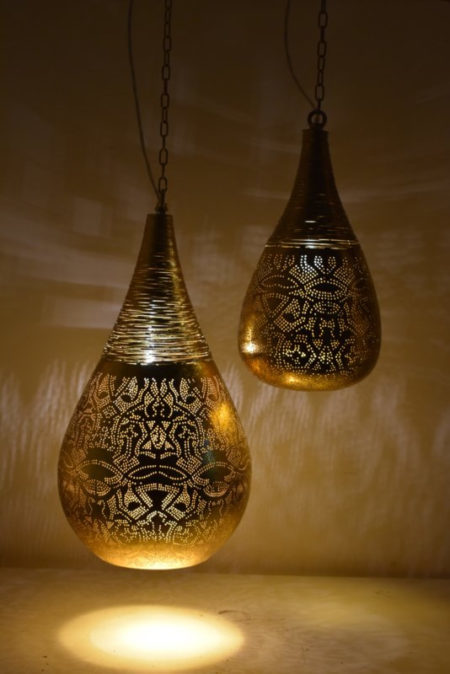 Orientalische Hängelampe Drop & Wire Vintage Gold | Oriental lampen | Orientalische lampen online