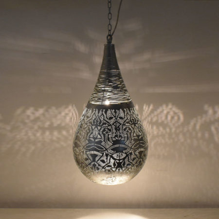 Orientalische Hängelampe Drop & Wire Vintage Silber | Orientalische lampe | Arabische lampe | Vintage Silber | Orientalische lampen online | Deutschland |