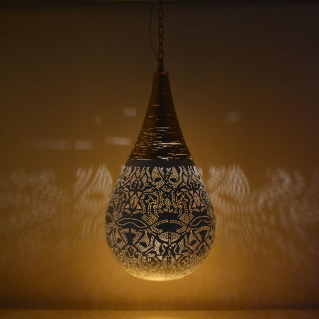 Orientalische Hängelampe Drop & Wire Weißgold | Orientalische lamp