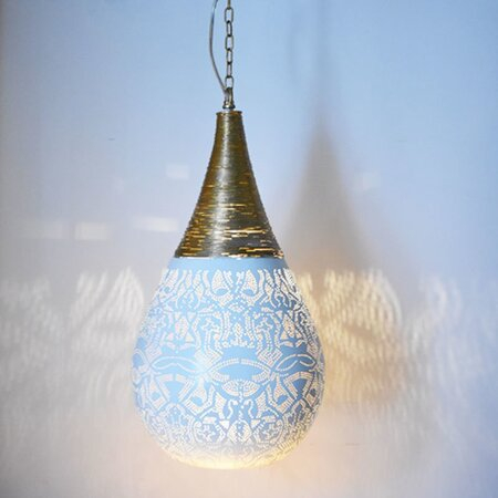 Orientalische Hängelampe Drop & Wire Weißgold | Orientalische lampen