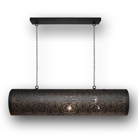 Orientalische Hängelampe filigran horizontal Vintage Schwarzgold | Orientalische lampen | Oriental Lampe