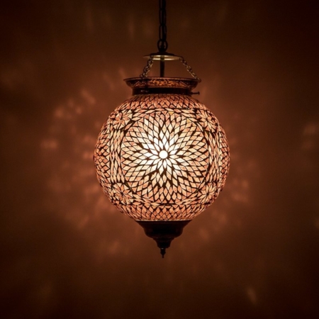 Orientalische Mosaik Hängelampe lila | Orientalische lampen