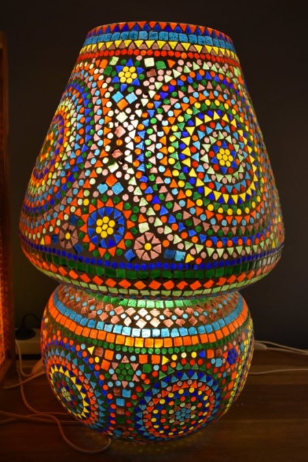 Orientalische Tischlampe Mosaik Pilz Multicolour 60 cm