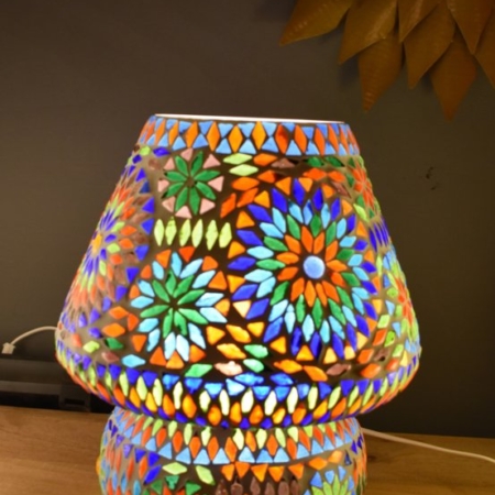 Orientalische Tischlampe Mosaik Pilz mehrfarbig