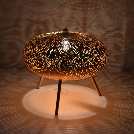 Orientalische Tischlampe Ufo Vintage Kupfer
