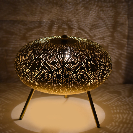Orientalische Tischlampe Ufo Vintage Schwarz Gold