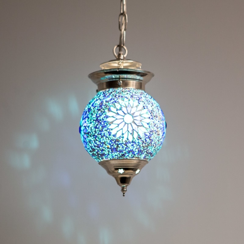 mozaiek|hanglampen|Beads|blauw