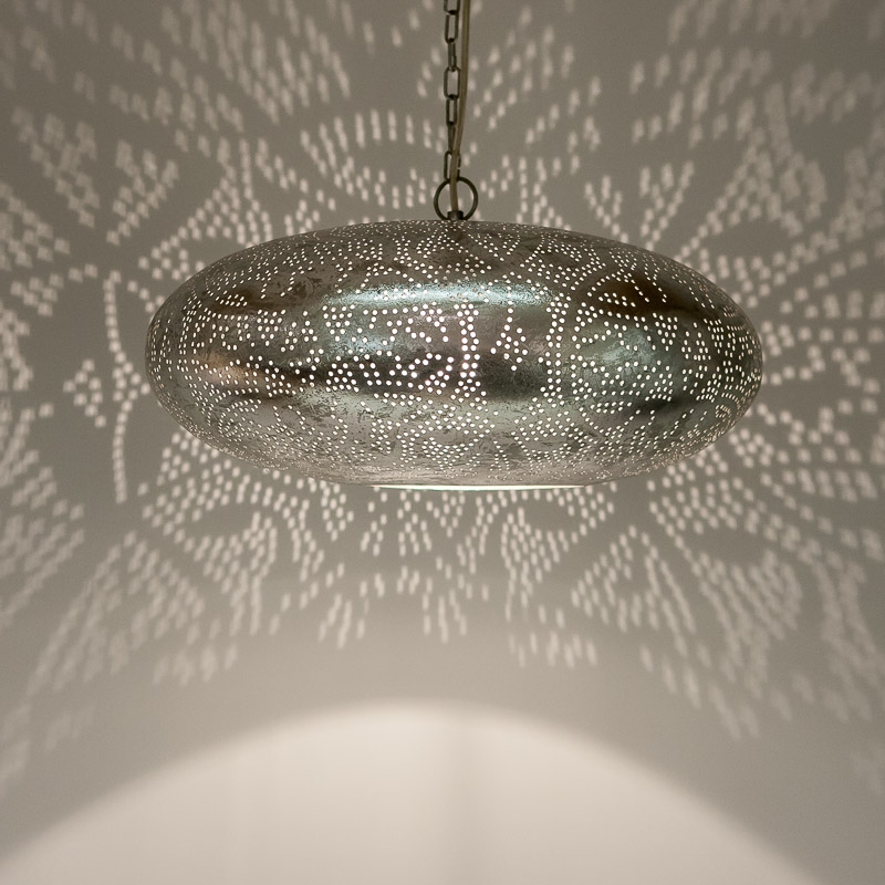 Orientalische Hängelampe Vintage Lamp | Silber Arabische Metalllampen