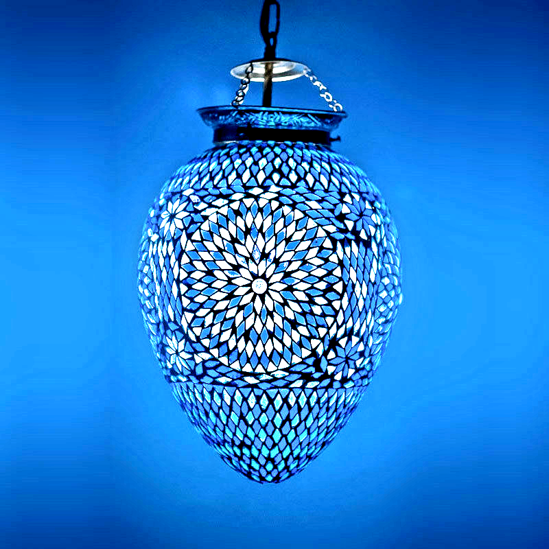 Oosterse|mozaiek|lamp|blauw|modern|interieur|